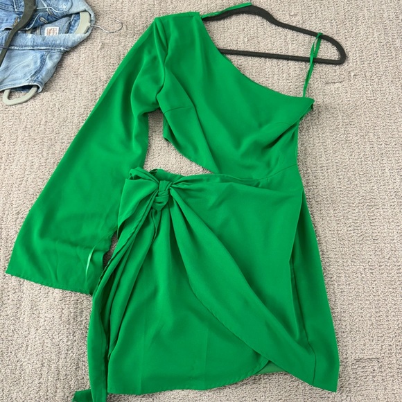 RUNAWAY NAMI MINI DRESS EMERALD GREEN XS - Picture 3 of 4